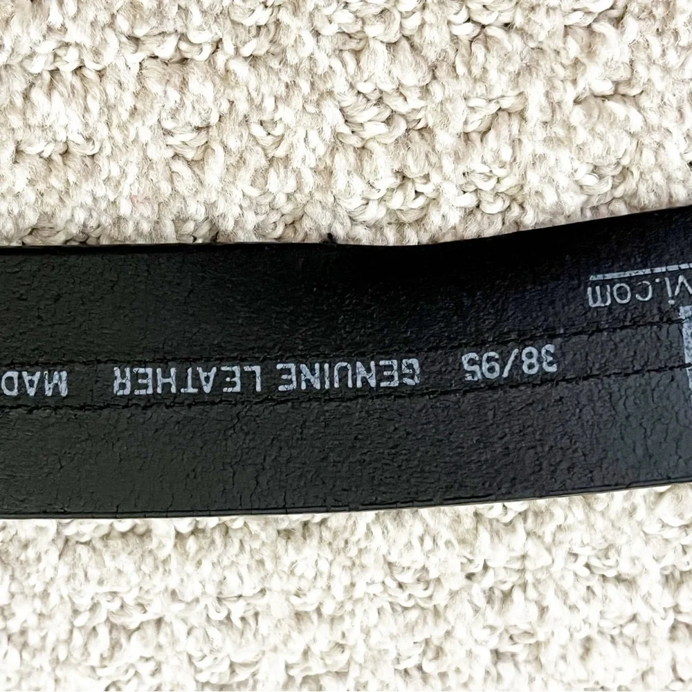 Levis Mens Black Leather Belt Sz 38 Classic 1.5